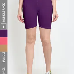 Jinfo Women Pack Of 3 Cycling Sports Shorts-picture-21