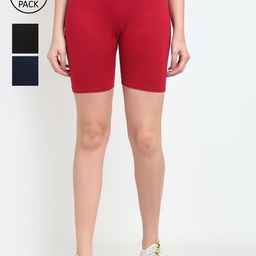 GRACIT Women Pack Of 3 Black Cycling Sports Shorts-picture-24