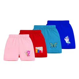 BAESD Kids Pack Of 4 Low-Rise Cotton Sports Shorts-picture-14