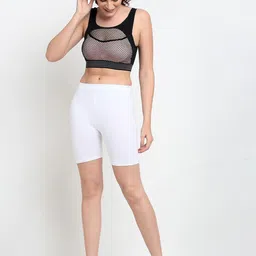 GRACIT Women Pack of 2 White & Red Biker Shorts image 4