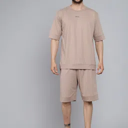 GRIFFEL Men Tan Loose Fit Sports Shorts image 3