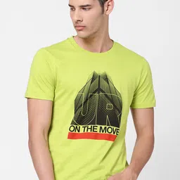 Lee Men Lime Green Typography Printed Slim Fit T-shirt-picture-47