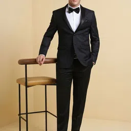 Allen Solly Men Self Design Slim-Fit Single-Breasted Two-Piece Suit image 2