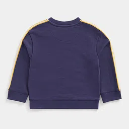 mothercare Boys Navy Blue Slogan Embroidered Pure Cotton Sweatshirt image 2