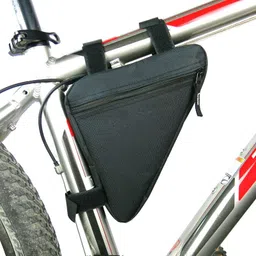 Kraptick Triangle Cycle Bag - Bike Front Frame Bag for Bicycle Tools - Bike Pouch for Cycle Accessories, Cycle Storage Pouch, Water-Proof Cycle Bag (Black) image 1