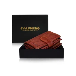 CALFNERO Women Brown Leather Two Fold Wallet-image-30
