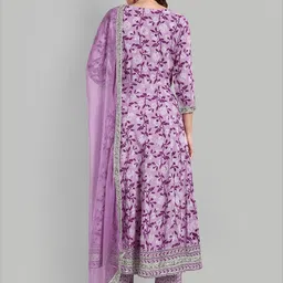 SINGNI Women Ethnic Motifs Embroidered Regular Kurta with Trousers & With Dupatta image 5