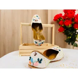 SassyHeer Weekend Vibes Off White Embellished Juttis image 3