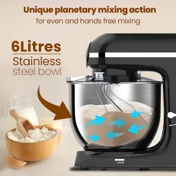 AGARO Regency 1400 Watt 1 Jar Stand Mixer (Copper Motor, Black) image 3