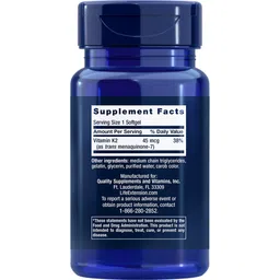 Life Extension Low Dose Vitamin K2,  Unflavoured  90 softgels  image 2