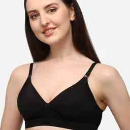 Lenissa Black T-shirt Bra-Half Coverage Lightly Padded L-119-image-73