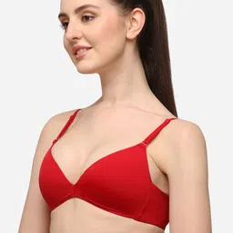 Lenissa Red T-shirt Bra-Half Coverage Lightly Padded L-105 image 2