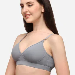 Lenissa Grey T-shirt Bra-Half Coverage Lightly Padded L-119 image 4