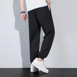 dockstreet Men Loose Fit Black Cotton Blend Trousers image 4