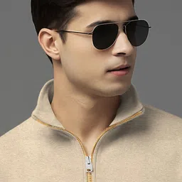 tripr Men Solid High Neck Beige Sweater image 4