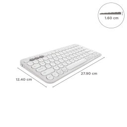 logitech Pebble Keys 2 Bluetooth Wireless Keyboard with Multi Device Pairing (10 Customizable Keys, Tonal White) image 3