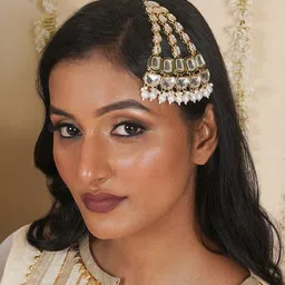 TEEJH Artificial Stones and Beads Studded Jhumar Passa image 3