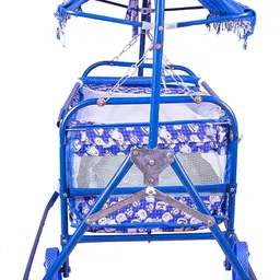 steeloart Baby Cradle Cot Cum Stroller Pink C_Blue image 3