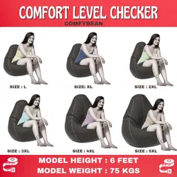 comfybean 4XL Premium, Designer - Chill & Chill Theme-Chill Vibes Only - Printed Teardrop Bean BagWith Bean Filling image 4