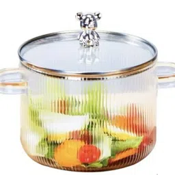 indusbay Boroslicate Glass 1600 ML Flame Heat oven induction Proof Safe Glass Cooking Pot Sauce Pan 16 cm diameter with Lid 1.5 L capacity-picture-10