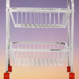 vardayinifancy 2 Layer trolley Stainless Steel Kitchen Trolley image 2