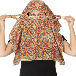 deepnyra Printed Cotton Blend Women Maroon Scarf-picture-14