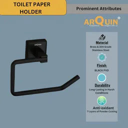 EVANEX VITA Black Matt Wall Mounted Toilet Paper Roll Holder (Pack of 4) Stainless Steel Toilet Paper Holder image 3