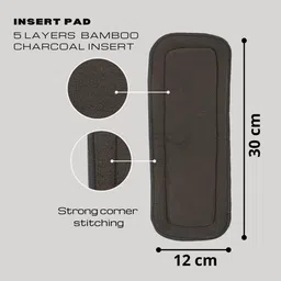 hokista 100% Cloth Baby Diaper Reusable with Black Inserts(Orange, Green, Light Blue) image 4