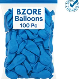 bzore Solid 100Pc Blue Metallic Balloons for Birthday,Anniversary& Party Decoration Balloon image 2