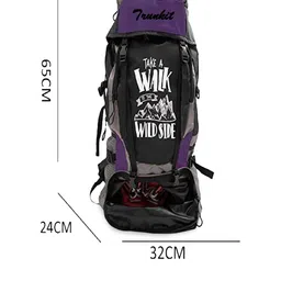 TRUNKIT Unisex Purple & Black Printed Rucksack With Shoe Compartment - 55 L image 3