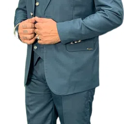 gargian master cut Men Single Breasted Solid Suit image 2