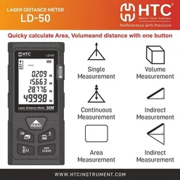 hty HTC LD-50 Single/Continuous/Area/Volume Measurement Laser Distance Meter Digital Multimeter image 2