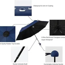 garsum Pocket Travel Umbrella Windproof (Manual Open) Sun Rain Mini Ultra-Light 2 Fold Umbrella image 2