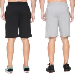 basis Pack of 2 Solid Men Multicolor Casual Shorts image 2