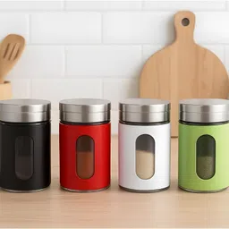 shri ji enterprises Glass, Stainless Steel Grocery Container - 200 ml-picture-13