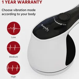 Lifelong LLM423 Manipol Handheld Electric Body Massager - Black & White image 5