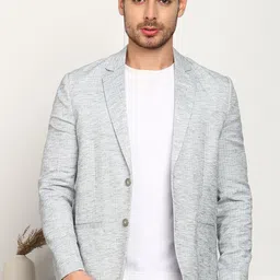 fubar Men Striped Single Breasted Wedding Blazer image 1