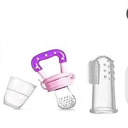 onisha Baby Spoon Feeding Finger Brush & Fruit Feeder BPA free (Pack of 3) - Silicone-picture-13