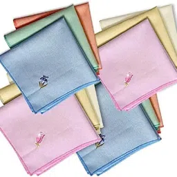 V VANTRA Women's Embroidered Multi Color Pure Cotton Handkerchief for Women and Girls ["Multicolor"] Handkerchief image 5