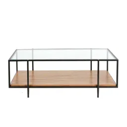 orange tree Mira Glass Top Coffee Table In Black Finish-picture-38