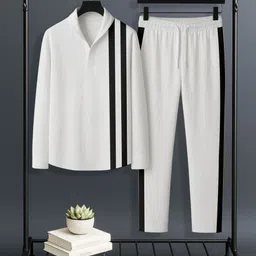 devu fashion Men Night Suit Set Black Striped-picture-48