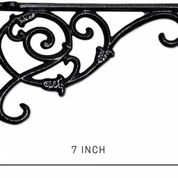 sharpex Design Black Wall Bracket Hanger for Garden Pots, Hanging Flower Pots, Bird Feeder Bracket -Black (20 X 27 X 3) Shelf Bracket image 2