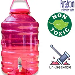 pureaction Water Jar 20 Liter - Water Camper with Strong Handle & High Durable Tap (PINK) Bottled Water Dispenser image 2