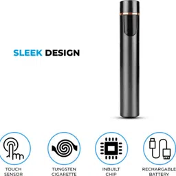 MOOZMOB Rechargeable Sleek Electric Flameless Lighter with On/Off Touch Sensor Plasma Lighter Butane Free Non Gas Refillable Lighter for Smoking Windproof Cigarette Lighter image 4