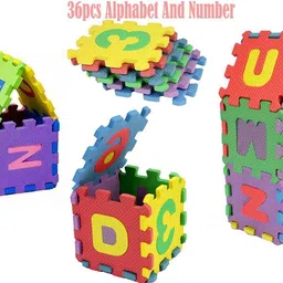 Learning Toy Games Alphabet ABCD&0-10 Blocks 36 Pieces Puzzle Foam Mat for Kids-image-97
