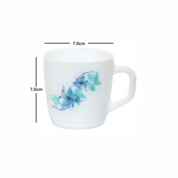 Cello White And Blue Set Of 6 Dishwasher And Microwave Safe Opalware Mugs 180ml Each image 2