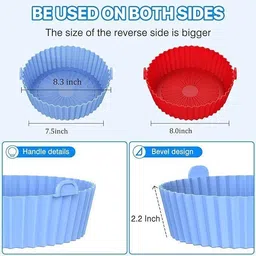 sunpantry 2PCS Air Fryer Silicone Pot Replacement of Parchment Paper Liners Airfryer Tray image 2