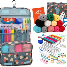 sirteriq 130 Pcs Crochet Kit For Beginners Knitting Hanging Crochet Set With Yarn-picture-17