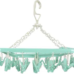 pillage enterprises 32 Clips Hanger Laundry Clothesline Hanging Plastic Plastic Cloth Clips-picture-40
