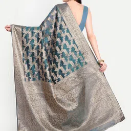 AKSH FASHION Ethnic Motifs Woven Design Zari Organza Saree image 3